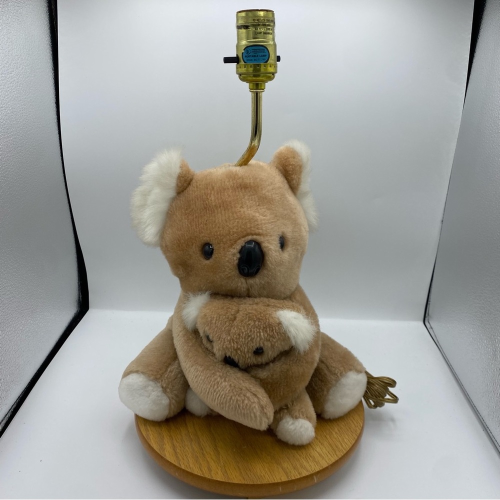 VTG ADI Musical Koala Mommy & Baby Nursery Lamp Vintage MCM Kitschy Eclectic Fun